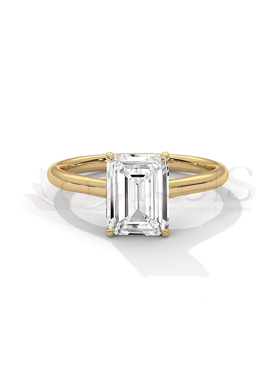 Timeless Emerald Cut Solitaire Diamond Engagement Ring